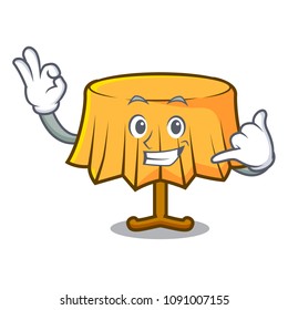 Call me table cloth mascot cartoon