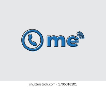 Call Me Text Flat Vector Card Logo Design