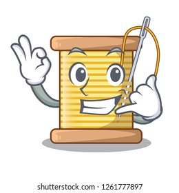 Call me thread spool in a shape cartoon