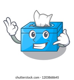 Call me tissue box isolated on the mascot