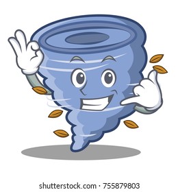 Call me tornado character cartoon style