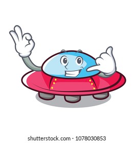 Call me ufo mascot cartoon style