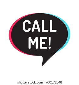 Call me! Vector illustration on white background.