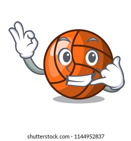 Call me volleyball mascot cartoon style