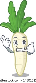 Call me white radish in a cartoon fridge