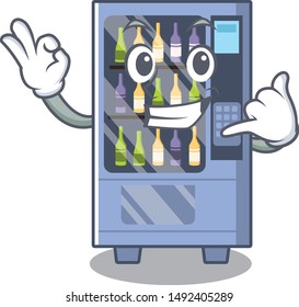 Call me wine vending machine mascot shaped character