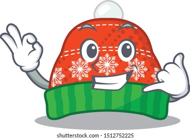 Call me winter hat cartoon