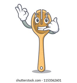 Call me wooden fork mascot cartoon