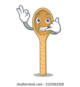 Call me wooden spoon mascot cartoon