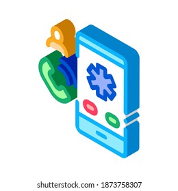call medical consultation color icon vector. isometric call medical consultation sign. color isolated symbol illustration