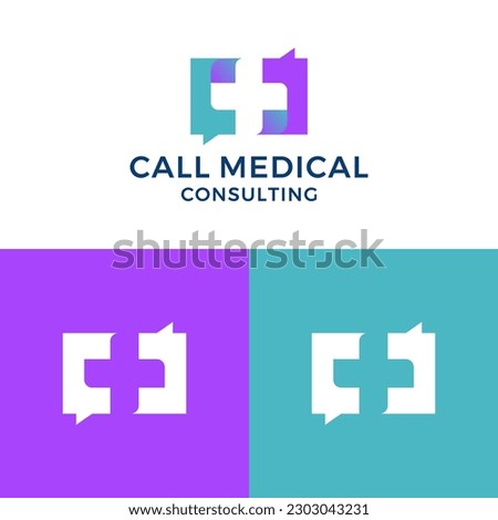 Call medical consulting logo vector template