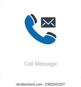 Call Message and calling icon concept