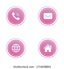Call, Message, Home, website icon set