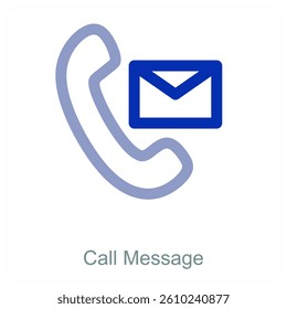 Call Message and landline icon concept