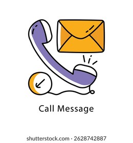 Call Message Vector Filled Outline Style Icon. Eps 10 file