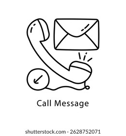 Call Message Vector Outline Style Icon. Eps 10 File