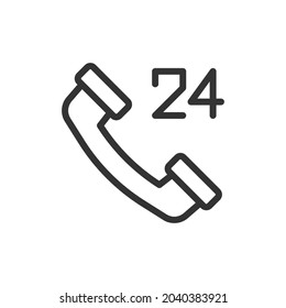 Icono de línea mínima de llamada. Diseño de símbolo de trazo web. Señal de llamada aislada en un fondo blanco. Icono de línea Premium.