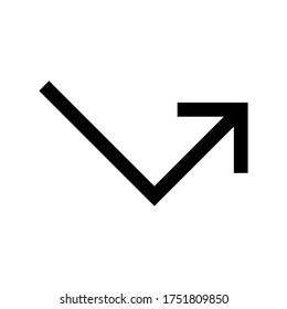 Call missed icon. Missed call outgoing vector symbol isolated on white background.