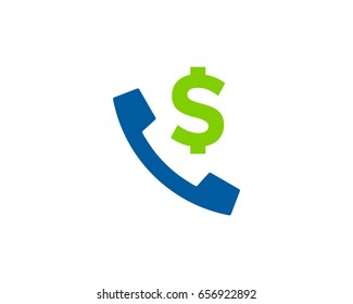 Call Money Icon Logo Design Element