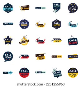 Call Now 25 Fresh Typographic Elements for a modern call to action campaign