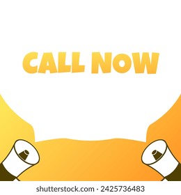 Call now banner. Flat style. Vector illustration