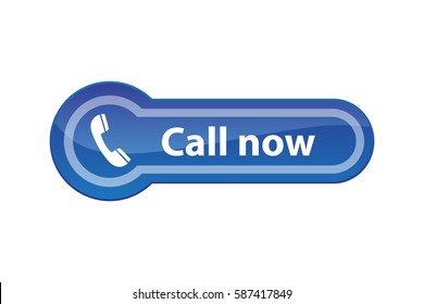 Call Now - Blue Web Button, Vector