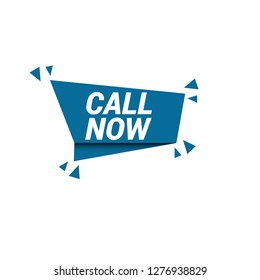 call now sign, emblem, label, badge,sticker. call now paper origami speech bubble. call now tag. call now banner. Designed for your web site design, logo, app, UI - Vektor 