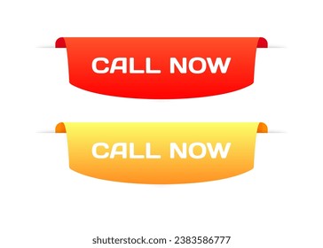 Call now signs. Flat, color, call now icons, call now. Vector icons