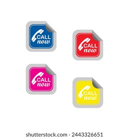 Call now stickers, tags and labels - Vector.