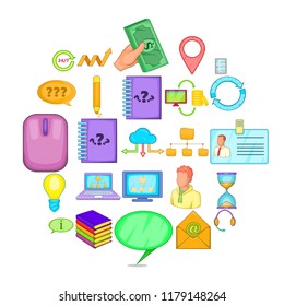 Call the office icons set. Cartoon set of 25 call the office vector icons for web isolated on white background
