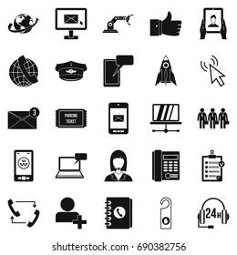 Call on business icons set. Simple set of 25 call on business vector icons for web isolated on white background