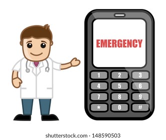 Call on Emergency - Doctor & Medical Character Concept