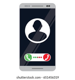 call on smart phone vector illustration