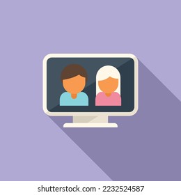 Call online dating icon flat vector. Social profile. Internet application