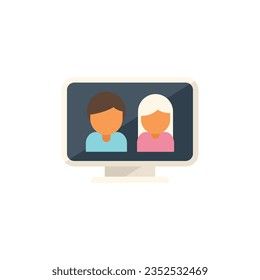 Call online dating icon flat vector. Social profile. Internet application isolated