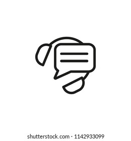 Call operator line icon. Message cloud, headphones, service. Call center concept. Vector illustration can be used for topics like support, switchboard operators tools, online consultation