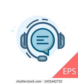Call Operator. Vector modern line design illustration icon