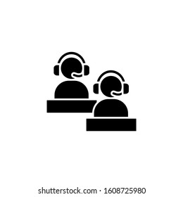Call operators headphones icon. Simple connection sign icons for ui and ux, website or mobile application