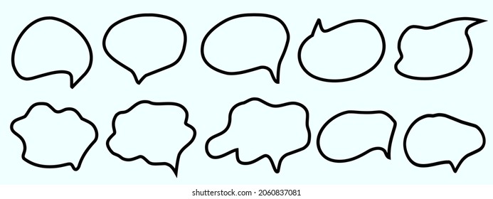 Call out background stroke frame for talk, dialog, speech, discussion with no fill