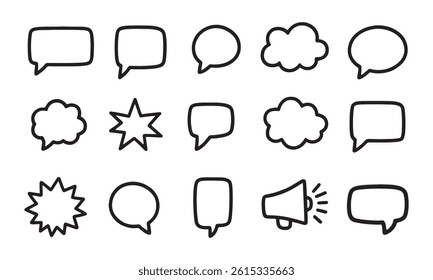Call out bubble or callout speech balloon set in light yellow color. Callout bubble or callout speech balloon set in yellow color stroke style. Vector speech clouds chat bubble icon