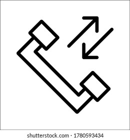 Call out, call incoming  icon outline style vector