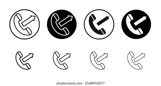 Call outgoing icon flat line symbol set.