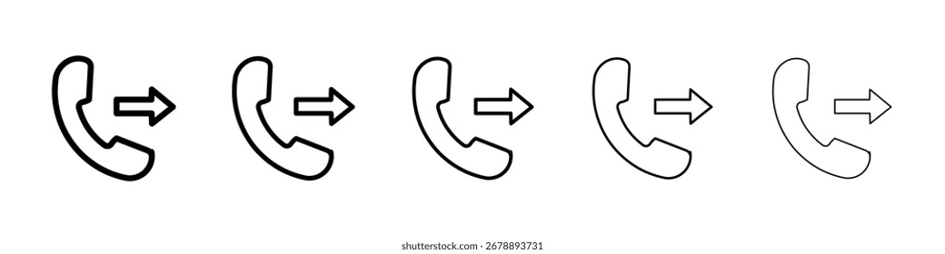 Llame al ícono saliente para el concepto móvil y el Diseño web.