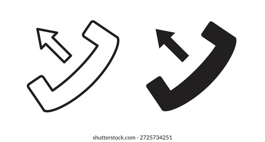 Llame al ícono saliente para obtener Plantilla. Conjunto de gráficos de Vector de iconos