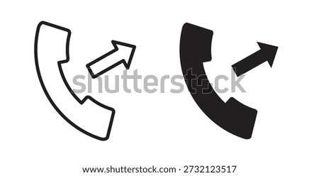 Call outgoing icon. Vector illustration, flat and stroke