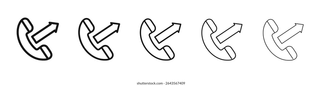 Sinal de ilustração de conjunto de contorno de vetor de ícone de saída