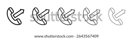Call outgoing icon vector outline set illustration sign