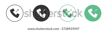 Call outgoing icons concepts. black sign set