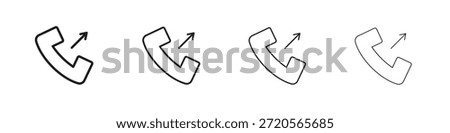 Call outgoing icons designed in outline, line and stroke style