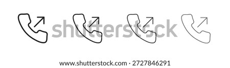 Call outgoing icons line vector collection. Pixel perfect vector icon
